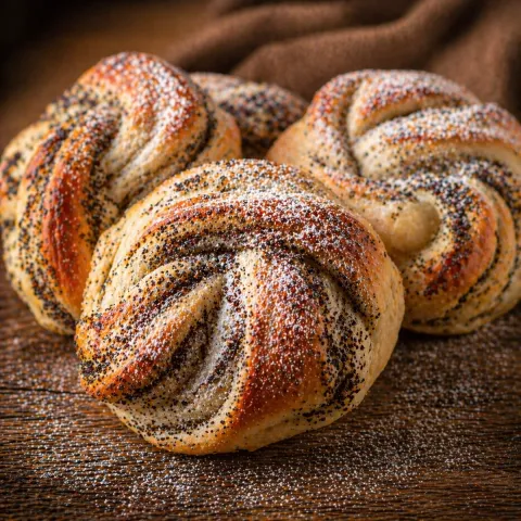 Сдобный узел с маком