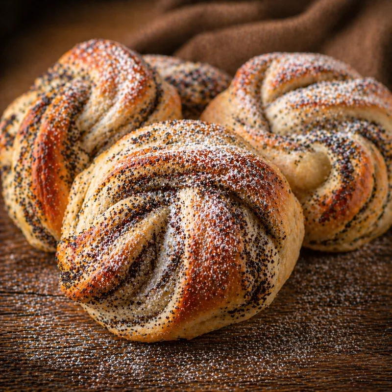 Сдобный узел с маком